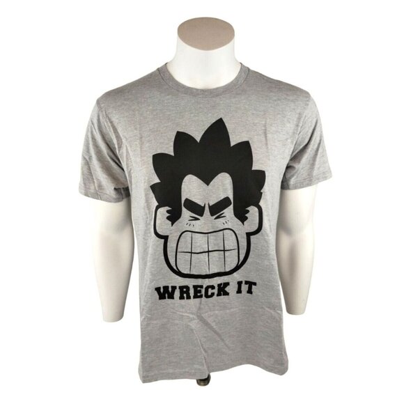 Mad Engine Mens Medium Disney Wreck It Ralph Gray Graphic T-Shirt New With Tags - Picture 1 of 5